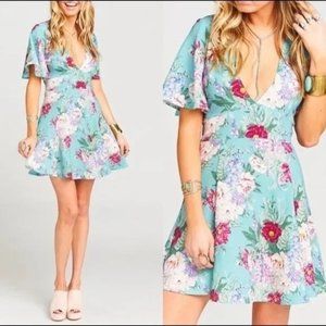 🌼HP🌼 Show Me Your Mumu Aubrey Floral Deep V-Neck Mini Dress - S
